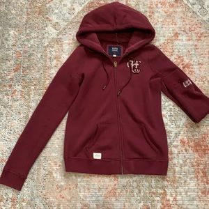 1892 Flagships Collection by Abercrombie & Fitch Burgundy Zip Up Hoodie